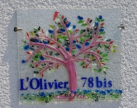 Plaque maison avec olivier fantaisie