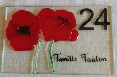 Plaque maison coquelicots